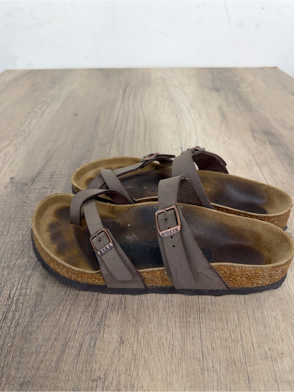 Birkenstock Brown Suede Two-Strap Sandals - Picture 3 of 8